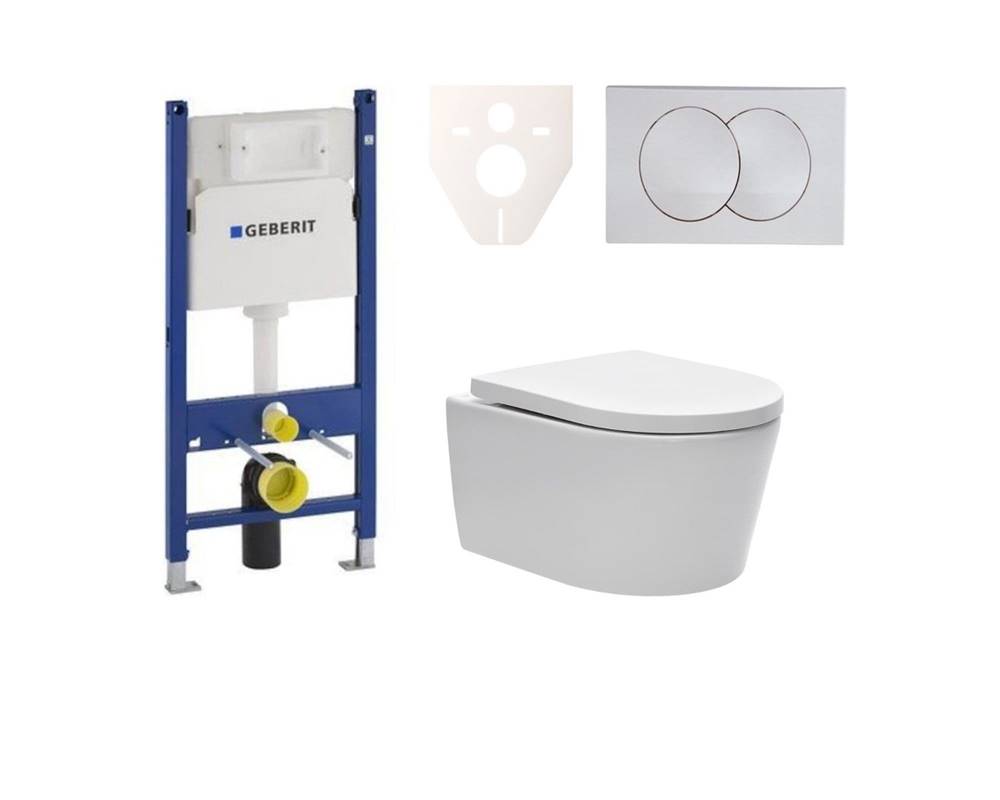 SAT Cenovo zvýhodnený závesný WC set Geberit do ľahkých stien / predstenová montáž + WC  Brevis, značky SAT