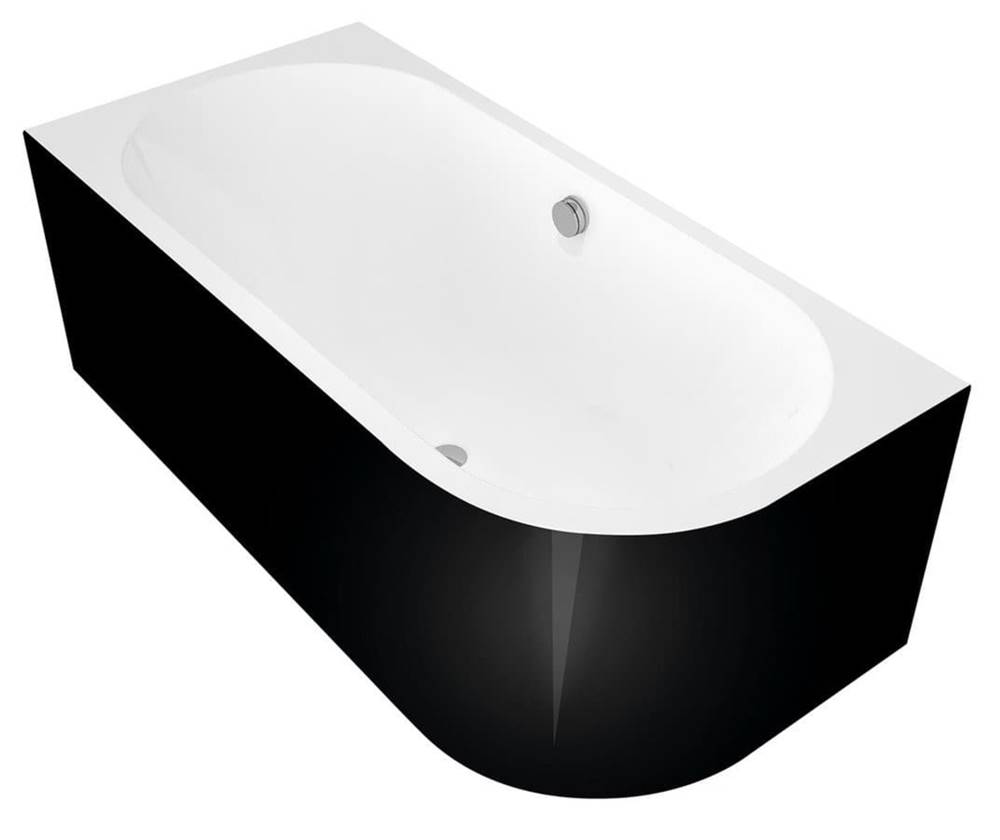 Polysan Asymetrická vaňa  ASTRA 160x75 cm akrylát ľavá čierno/biela 33611MB, značky Polysan