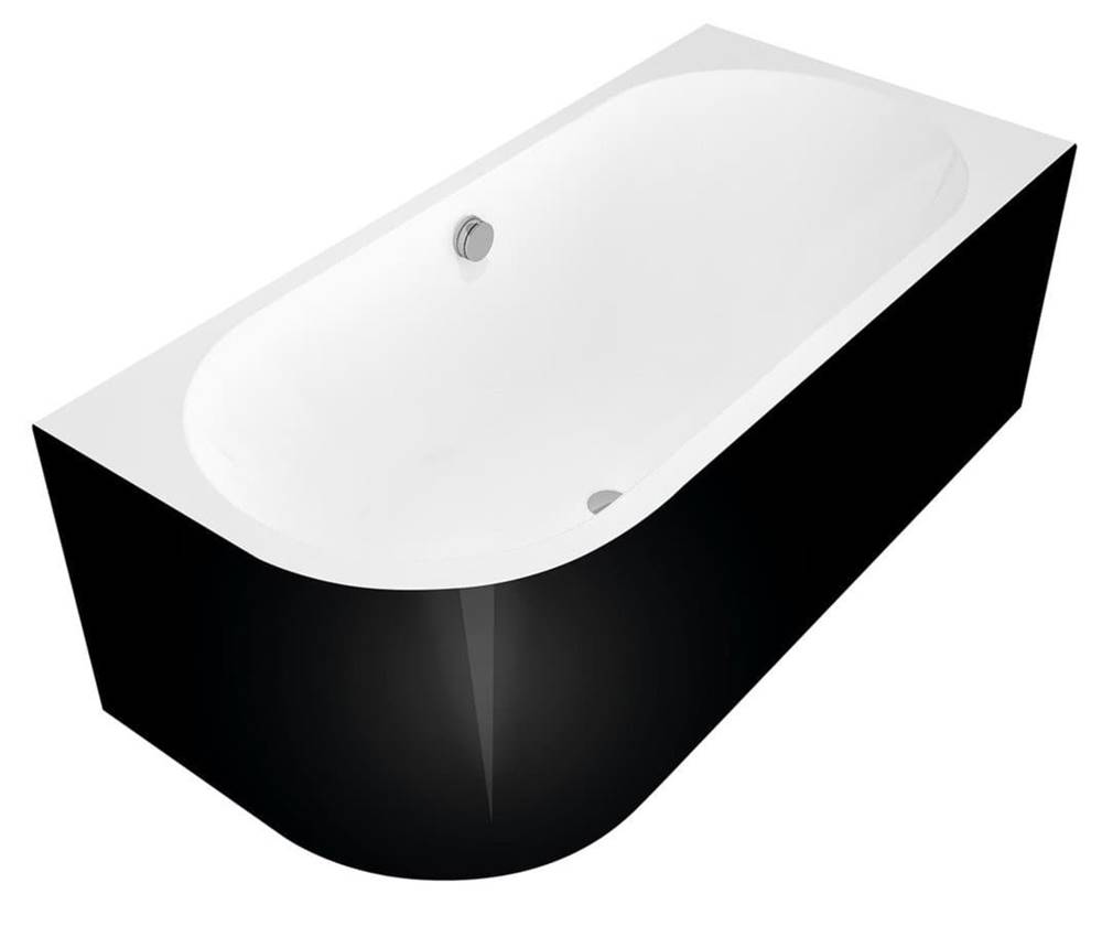 Polysan Asymetrická vaňa  ASTRA 160x75 cm akrylát pravá čierno/biela 34611MB, značky Polysan