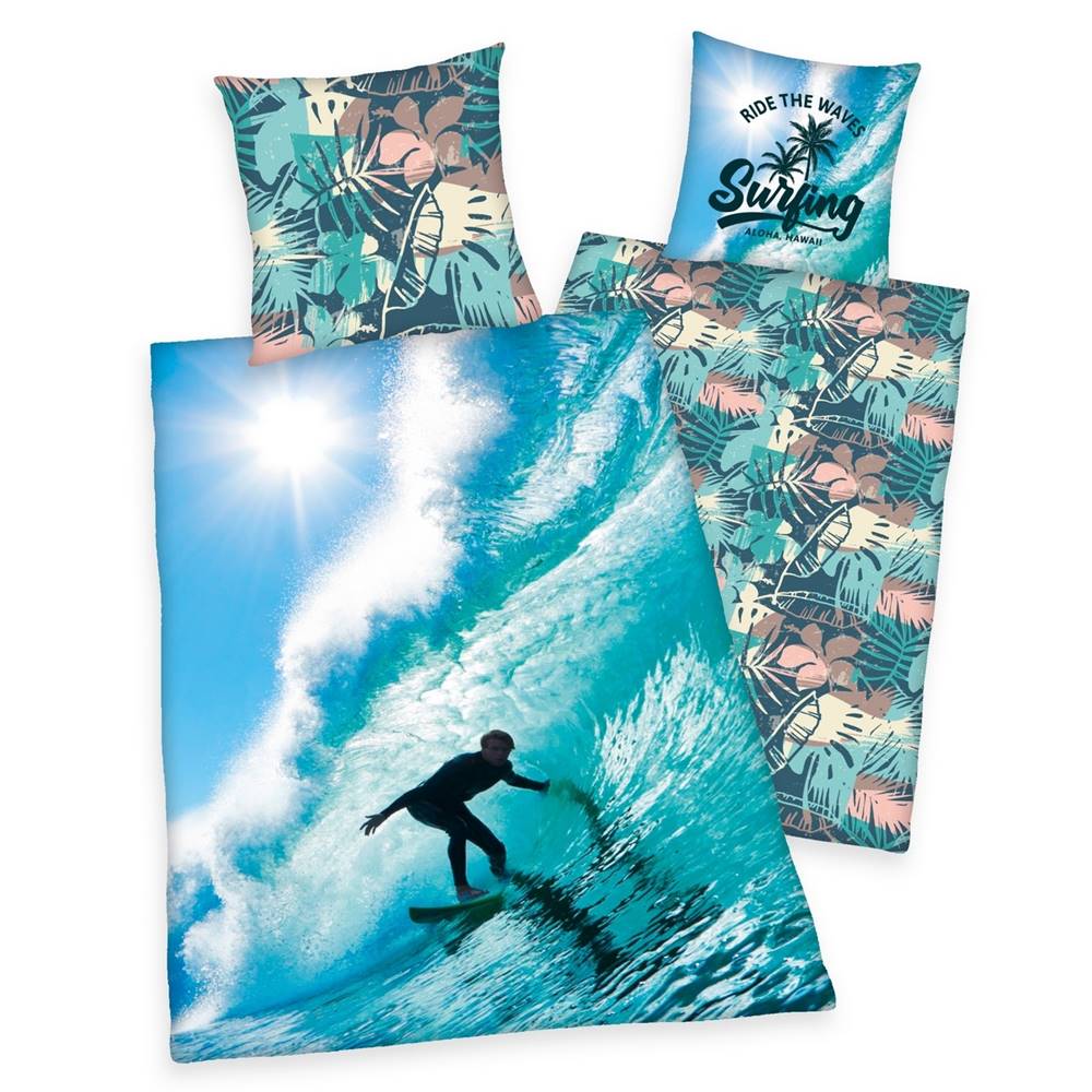 Herding  Bavlnené obliečky Surfing, 140 x 200 cm, 70 x 90 cm, značky Herding