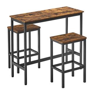 Barová sada - stôl a stolička 2ks LEKSA V hnedá/čierna