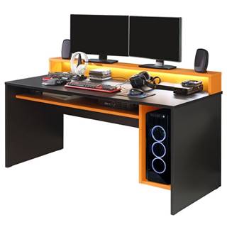 Sconto Písací stôl JAMAL čierna/oranžová, značky Sconto