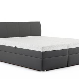Manželská posteľ š.160 cm šedá koženka, SONIA, Eternity 18