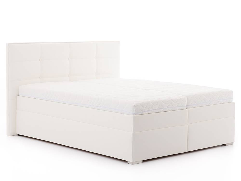 DREVONA Manželská posteľ 180 cm biela koženka ANDORA, Eternity 11, značky DREVONA