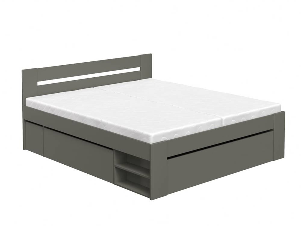 DREVONA Manželská posteľ 180 cm REA KIRA | šedá, značky DREVONA