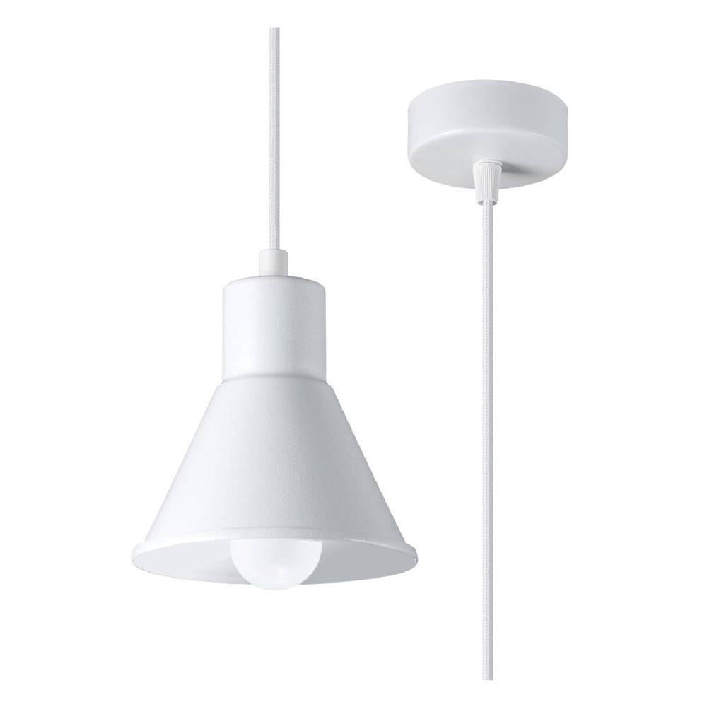 Nice Lamps Biele závesné svietidlo s kovovým tienidlom 14x14 cm Martina - , značky Nice Lamps