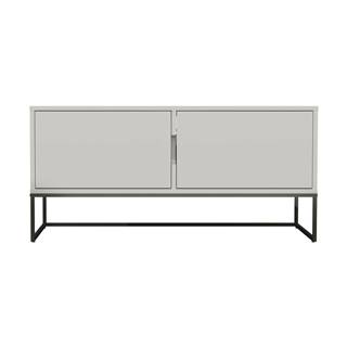 Tenzo Biely dvojdverový TV stolík s kovovými nohami v čiernej farbe  Lipp, šírka 118 cm, značky Tenzo