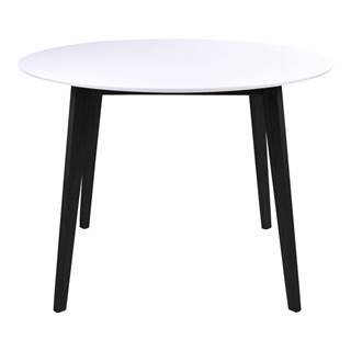 Jedálenský stôl s bielou doskou a čiernymi nohami z kaučukového dreva HoNordic Vojens, ⌀ 105 cm