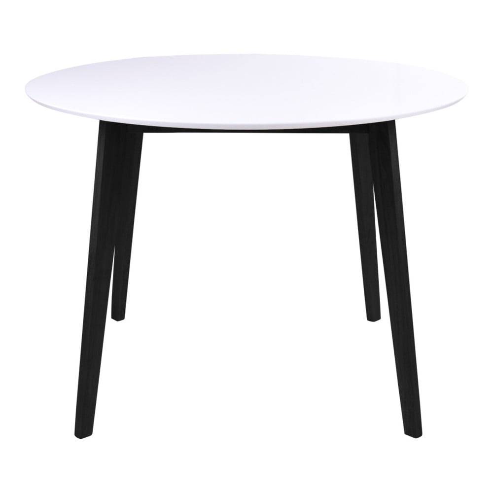 House Nordic Jedálenský stôl s bielou doskou a čiernymi nohami z kaučukového dreva HoNordic Vojens, ⌀ 105 cm, značky House Nordic