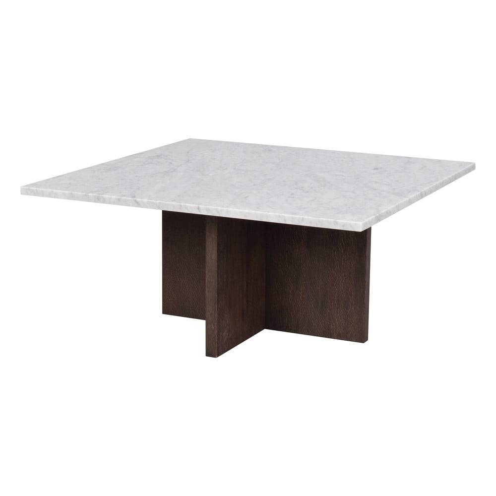 Rowico Bielo-hnedý mramorový konferenčný stolík 90x90 cm Brooksville - , značky Rowico