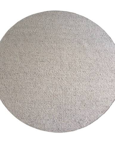 Svetlosivý vlnený okrúhly koberec ø 250 cm Auckland - Rowico