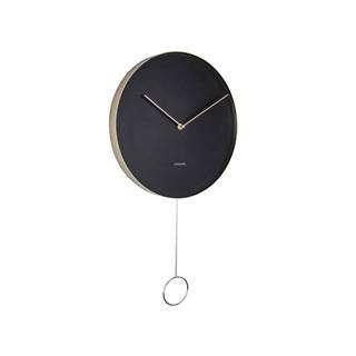 Karlsson Čierne nástenné kyvadlové hodiny  Pendulum, ø 34 cm, značky Karlsson