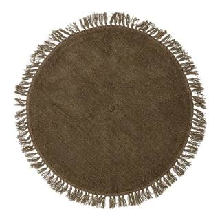 Bloomingville Hnedý vlnený okrúhly koberec ø 110 cm Lenea - , značky Bloomingville