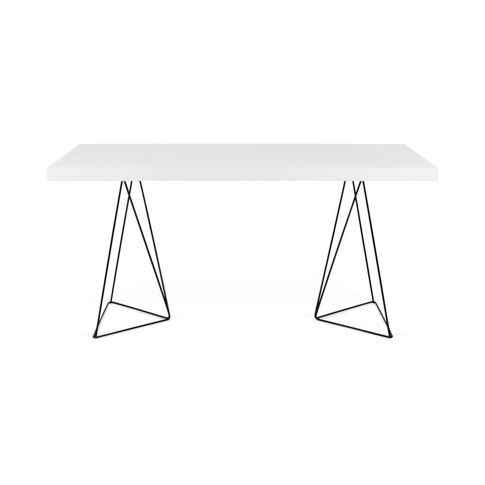 TemaHome Biely jedálenský stôl s kovovými nohami  Trestle, 90 × 160 cm, značky TemaHome