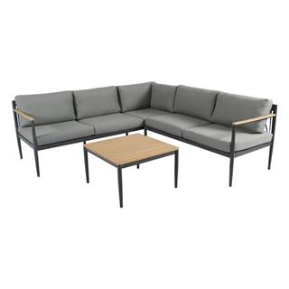 Čierny/sivý záhradný lounge set pre 4/ 5 Kvisla - Bonami Selection
