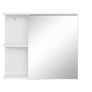 Biela závesná/so zrkadlom kúpeľňová skrinka 60x53 cm Mirza - Støraa
