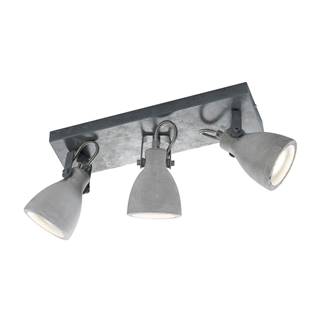 Sivé nástenné svietidlo na 3 žiarovky Trio Concrete, dĺžka 35 cm