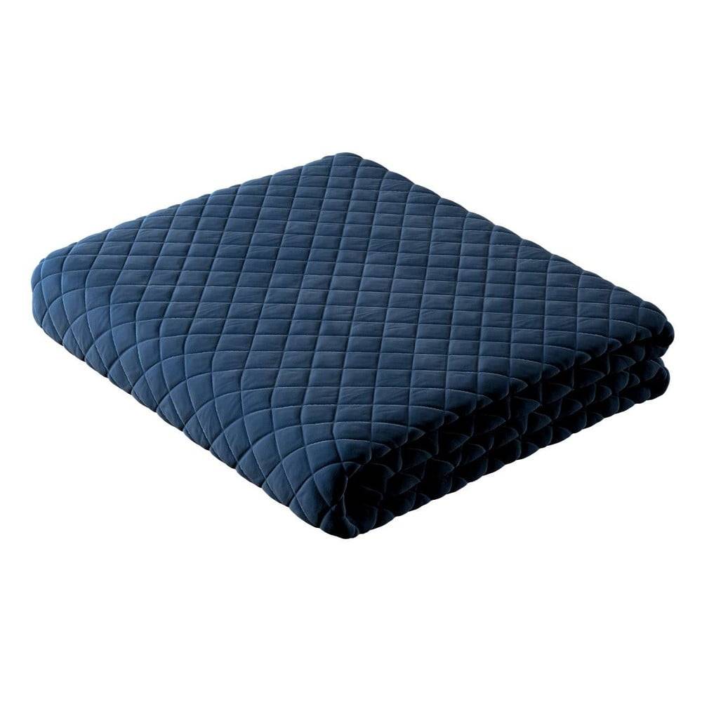 Yellow Tipi Modrá prešívaná posteľná prikrývka na dvojlôžko 170x210 cm Posh Velvet - , značky Yellow Tipi