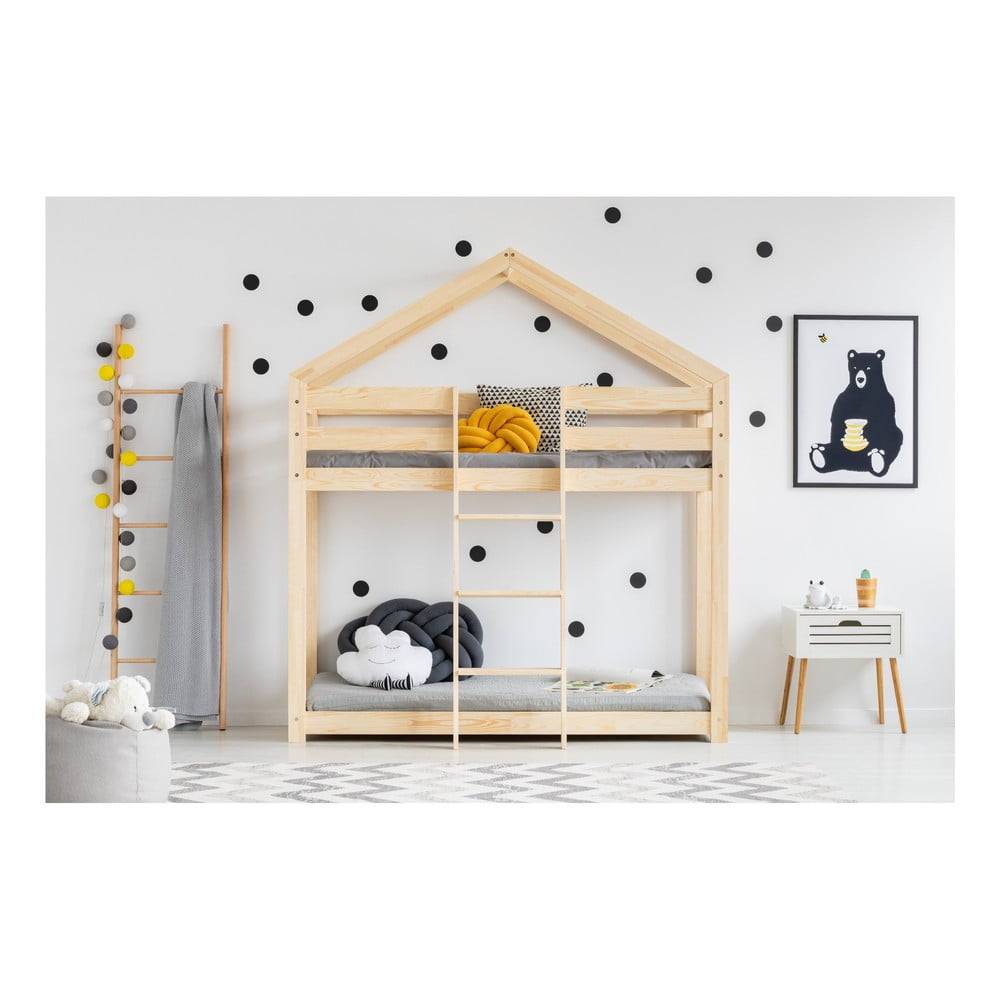 Adeko Domčeková poschodová posteľ z borovicového dreva  Mila DMP, 80 × 180 cm, značky Adeko