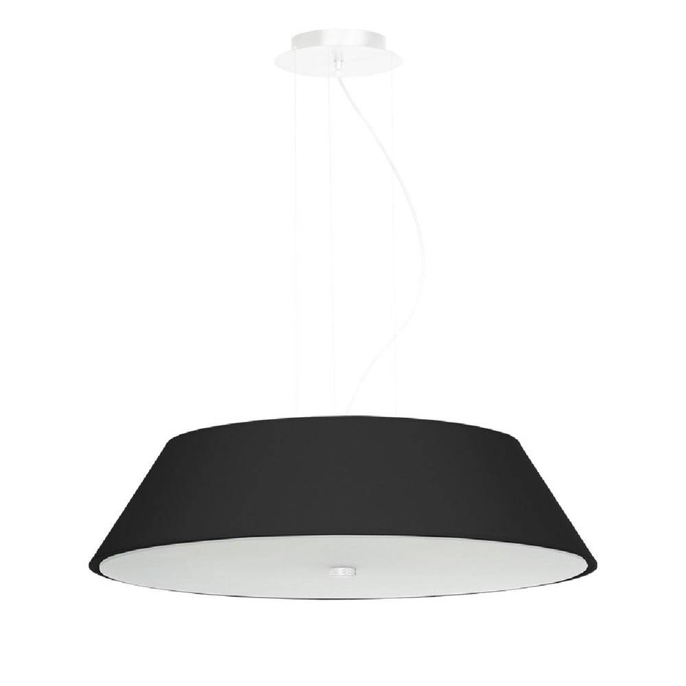 Nice Lamps Čierne závesné svietidlo so skleneným tienidlom ø 60 cm Hektor - , značky Nice Lamps
