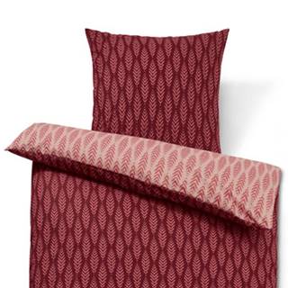 Prémiová bavlnená posteľná bielizeň, tmavočervená, dvojlôžko