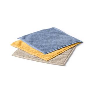 Kozmetické uteráky, 3 ks, hnedý, modrý a žltý