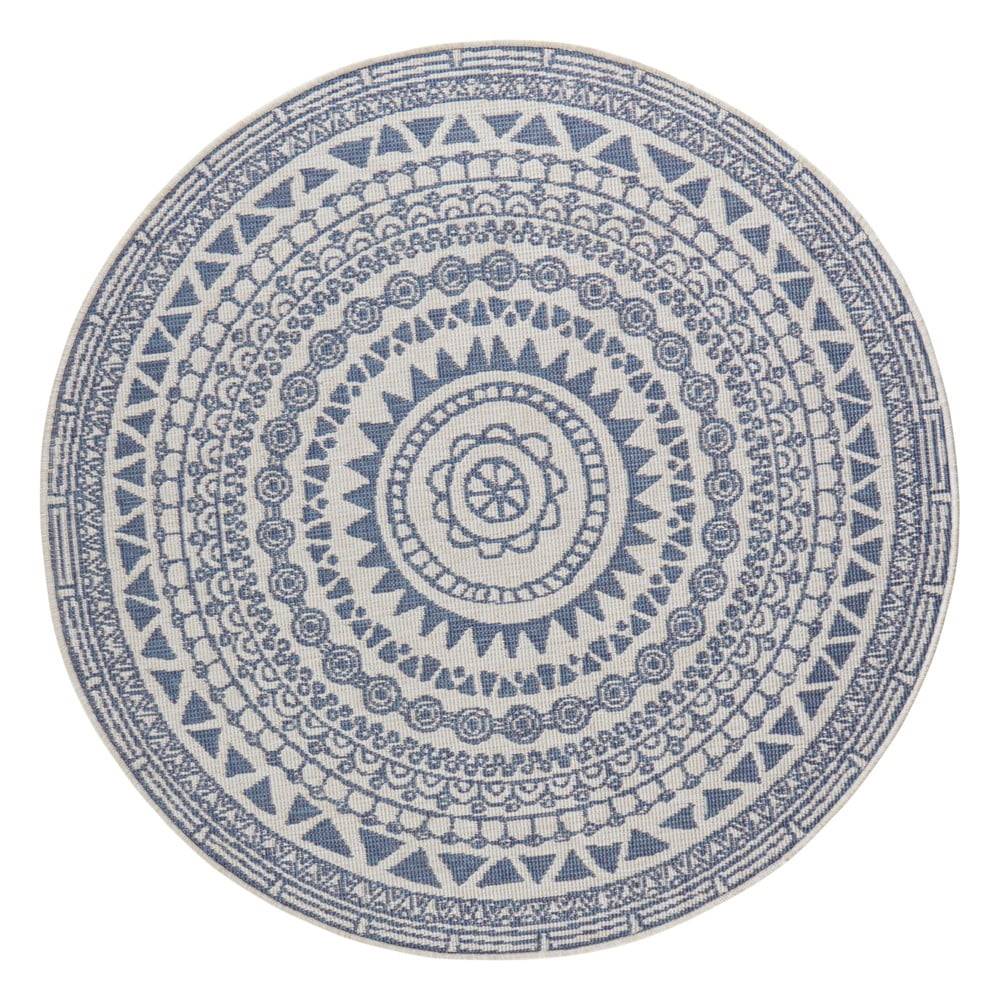 NORTHRUGS Modro-krémový vonkajší koberec  Coron, ø 200 cm, značky NORTHRUGS