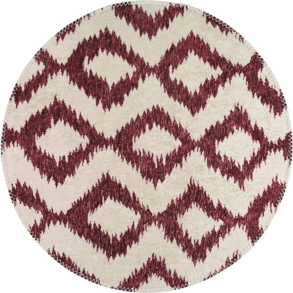 Vitaus Vínovo-biely umývateľný okrúhly koberec ø 120 cm - , značky Vitaus