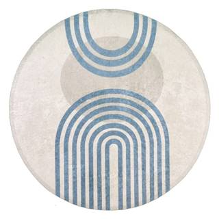 Modrý/sivý okrúhly koberec ø 100 cm - Vitaus
