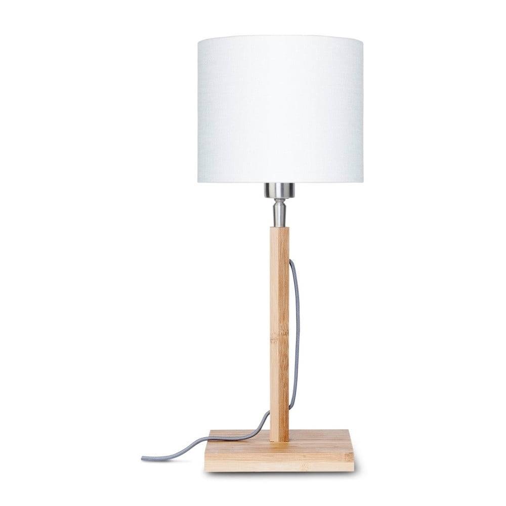 Good&Mojo Stolová lampa s bielym tienidlom a konštrukciou z bambusu  Fuji, značky Good&Mojo