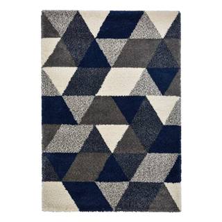 Modrosivý koberec Think Rugs Royal Nomadic Angles, 160 x 220 cm