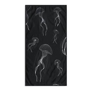 Čiernobiela plážová osuška 90x180 cm Jellyfish - DecoKing