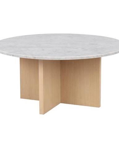 Biely mramorový okrúhly konferenčný stolík 90x90 cm Brooksville - Rowico
