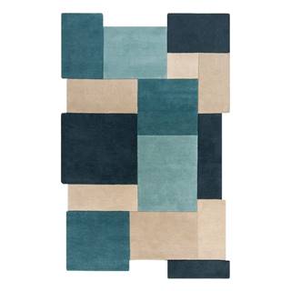 Modro-béžový vlnený koberec 240x150 cm Abstract Collage - Flair Rugs