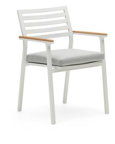 Biela kovová záhradná stolička Bona - Kave Home
