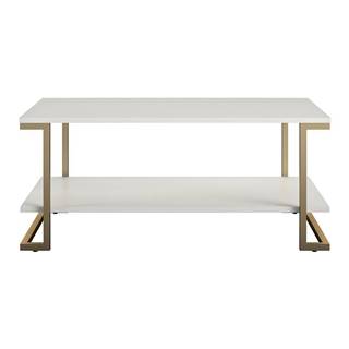 Konferenčný stolík v bielo-zlatej farbe CosmoLiving by Cosmopolitan Camila, 106 x 45 cm