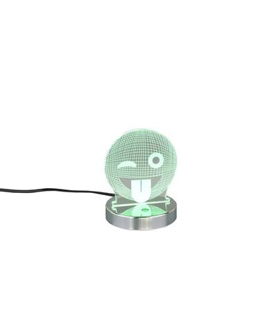 LED stolová lampa v lesklo striebornej farbe (výška 15 cm) Smiley - Trio
