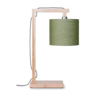 Good&Mojo Stolová lampa so zeleným tienidlom a konštrukciou z bambusu  Himalaya, značky Good&Mojo