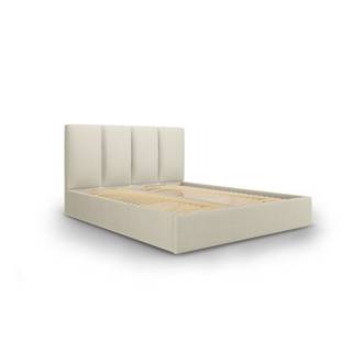 Béžová dvojlôžková posteľ Mazzini Beds Juniper, 140 x 200 cm