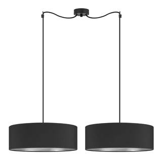 Čierne dvojramenné závesné svietidlo s detailom v striebornej farbe Sotto Luce Tres XL, ⌀ 45 cm