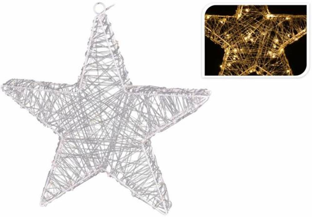 Kinekus Svetlo vianočné 30 LED teplé biele hviezda 30 cm s časovačom baterky, značky Kinekus