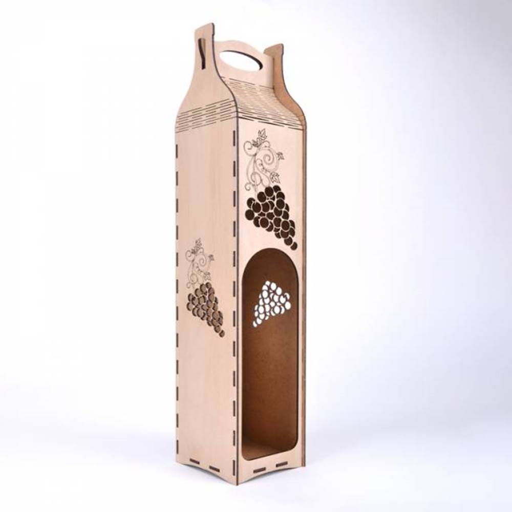 Kinekus Obal na fľaše na víno drevený 86x86 mm dekorovaný, značky Kinekus