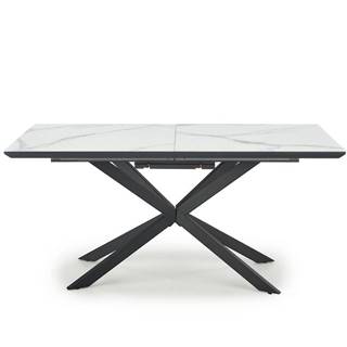 Stôl Diesel 160/200 Biely Marmur/Tmavé Popolavý/Čierna