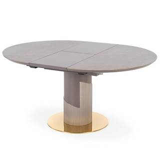 Stôl Muscat 120/160 Popolavý/Svetlý Popolavý/Zlatá