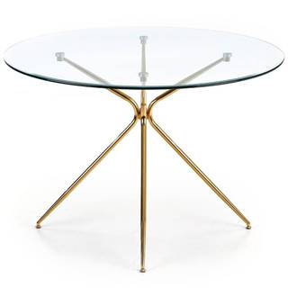 Stôl Rondo 110 Sklo/Oceľ – Transparentný/Zlatá