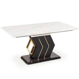 Stôl Vincenzo 160/200 Mdf/Oceľ – Biely/Čierna