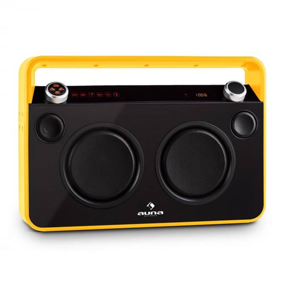 Auna  Bebop Ghettoblaster, žltý, USB bluetooth AUX MIC, značky Auna