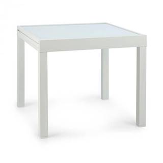 Blumfeldt  Pamplona Extension, záhradný stôl, 180 x 83 cm max., hliník, sklo, biely, značky Blumfeldt