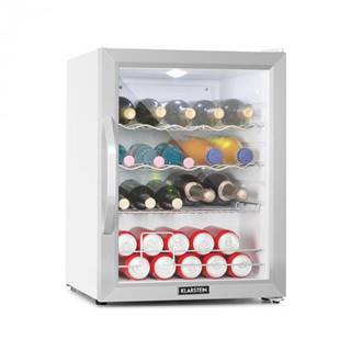 Klarstein  Beersafe XL Crystal White, chladnička, D, 60 l, LED, sklenené dvere, biela/strieborná, značky Klarstein