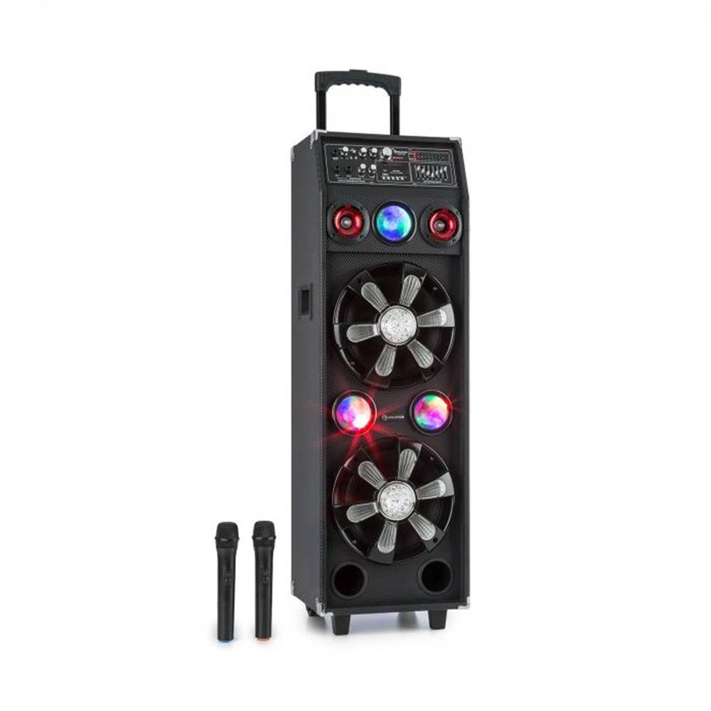 Auna  Pro DisGo Box 2100, PA systém, 100 W RMS, BT, SD slot, LED diódy, USB, akumulátor, čierny, značky Auna